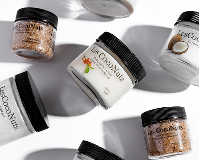 Jars of Face cream and Coconut oil Pure Coco