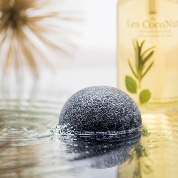 éponge konjac charbon carbon sponge konjac